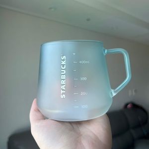 Frosted blue glass Starbucks mug